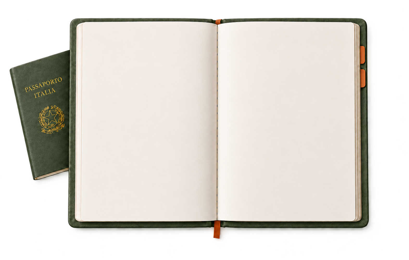 Agenda di viaggio e passaporto